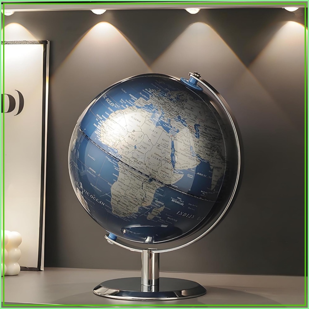 Office Tech - 8 Inch World Globe with Stainless