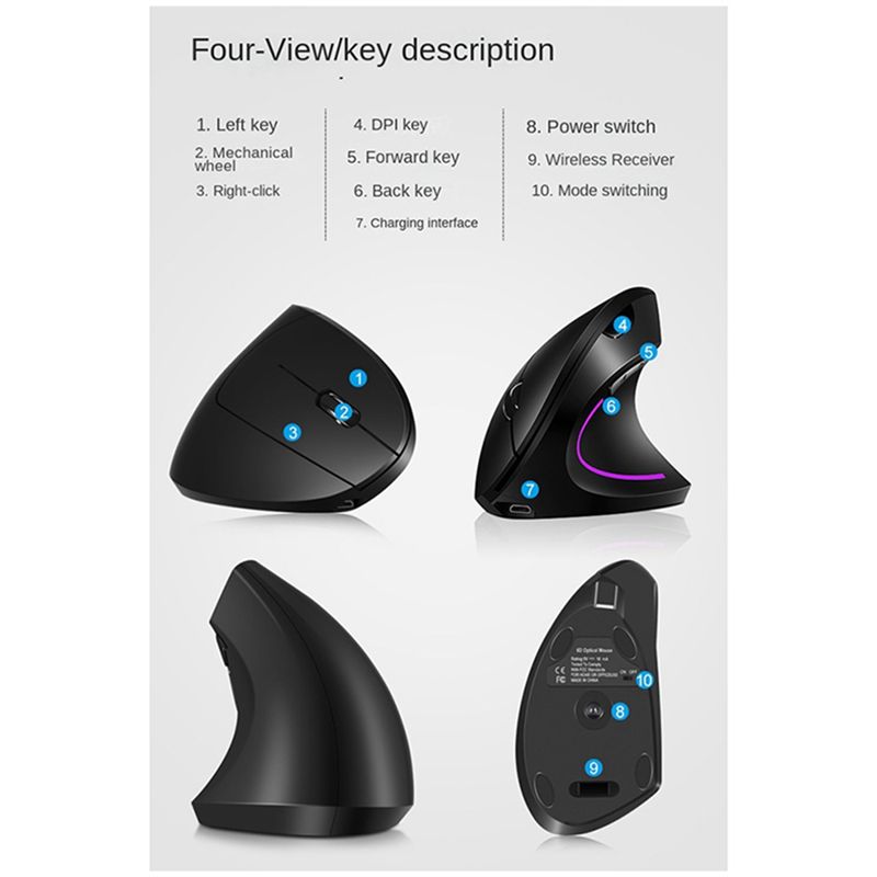 doyou Wireless 2.4G Vertical V – Ergonomic Mouse Vertical Bewertung und Preis