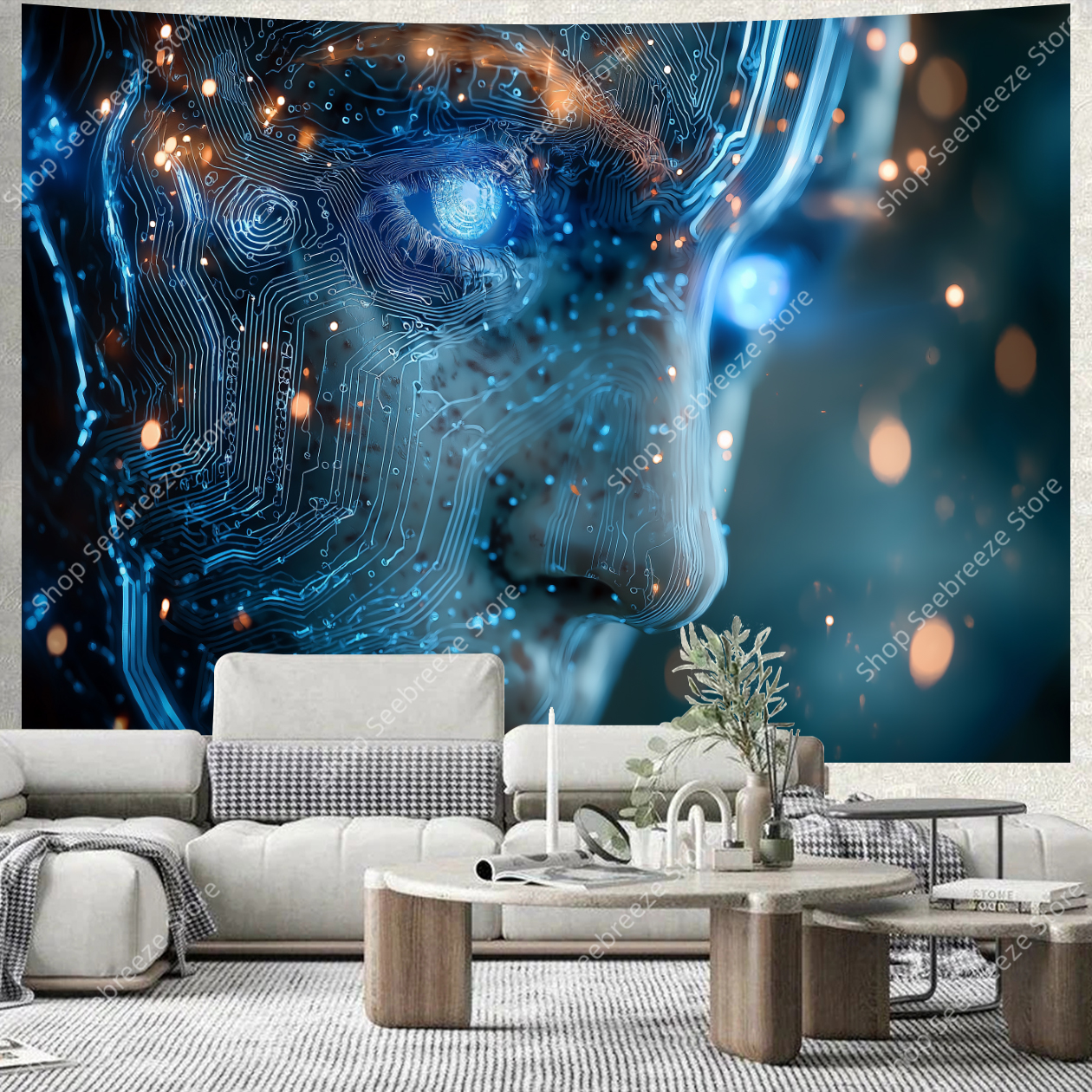 Cyberpunk Circuit Board Tapest – Tech Office Wall Bewertung und Preis