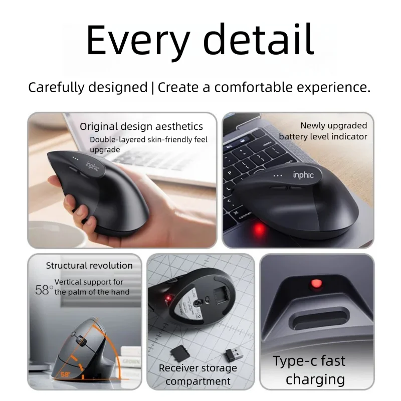 Inphic X9 PRO Vertical Wireles – Ergonomic Mouse Vertical Bewertung und Preis