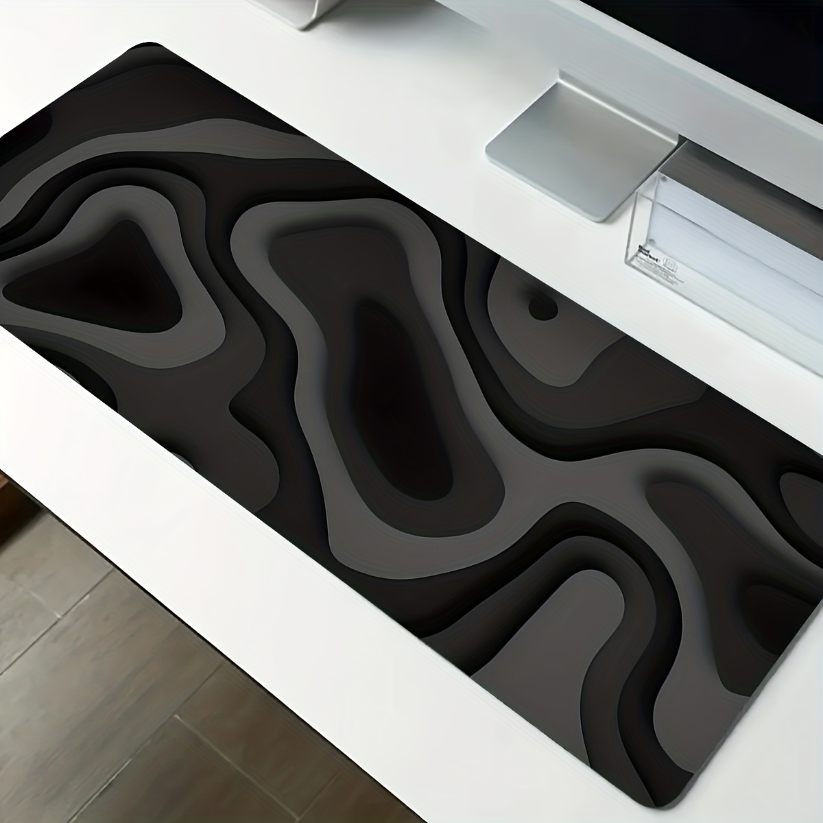 Black Gray Swirl Design Large  – Office Desk Tech Accessories Bewertung und Preis