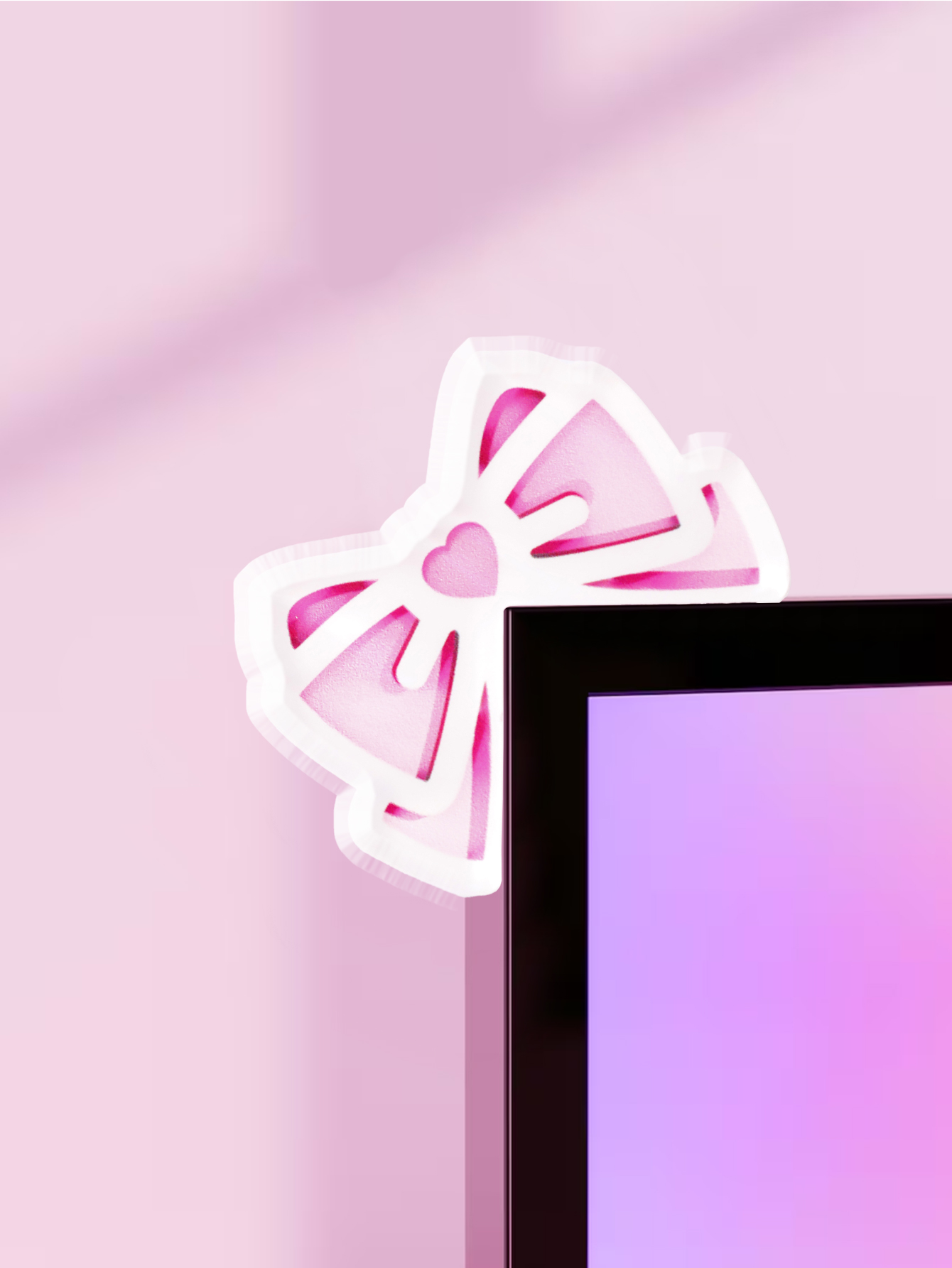 Kawaii Bow Monitor Decor Pink  – Office Desk Tech Accessories Bewertung und Preis