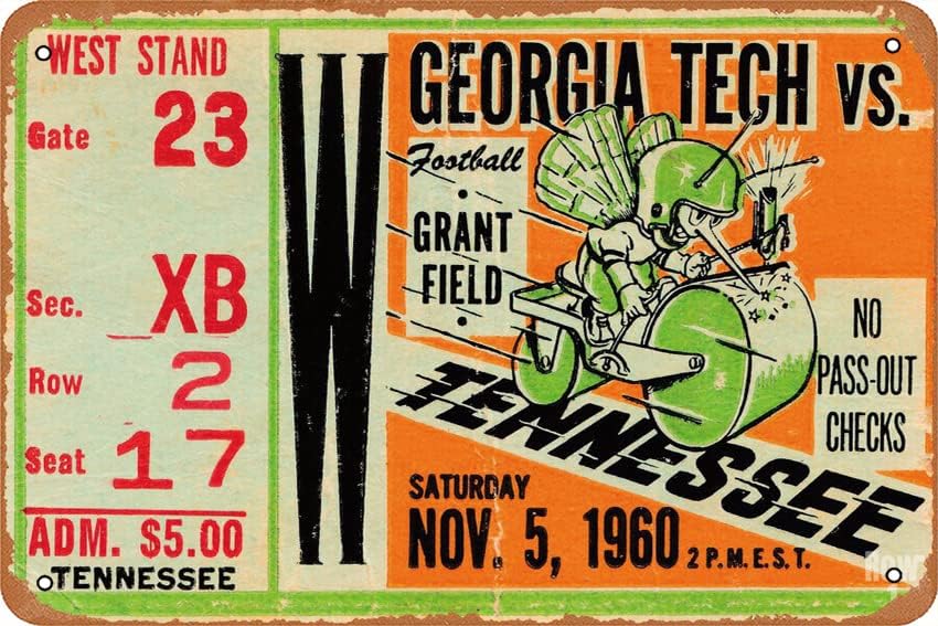 1960 GEORGIA TECH VS. TENNESSE – Tech Office Wall Bewertung und Preis